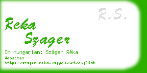 reka szager business card