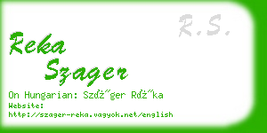 reka szager business card